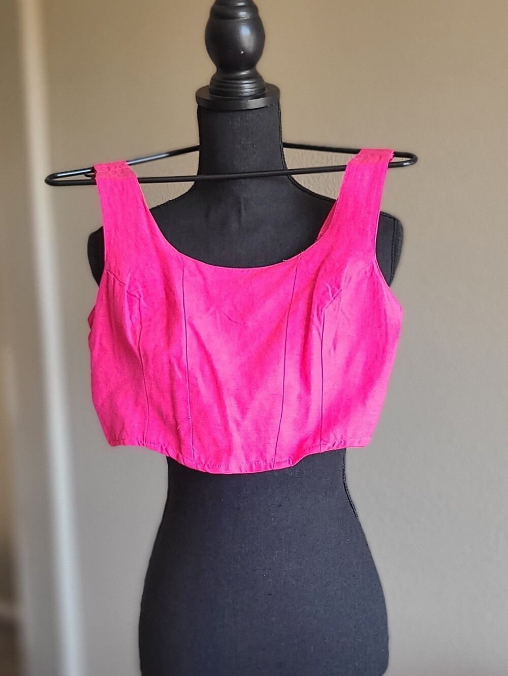 Bold Fuchsia Scoop Crop Top